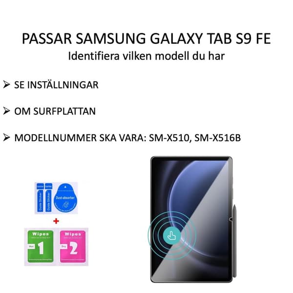 Samsung Galaxy Tab S9 FE skärmskydd härdat glas 9H