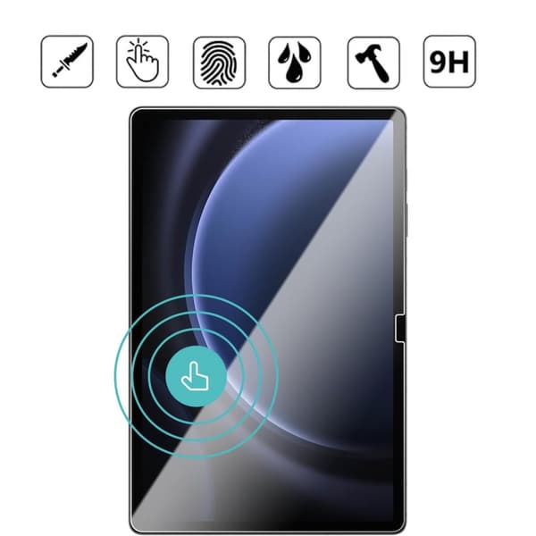 Samsung Galaxy Tab S9 FE+ Plus skärmskydd härdat glas 9H