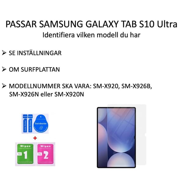 Samsung Galaxy Tab S10 Ultra skärmskydd härdat glas 9H