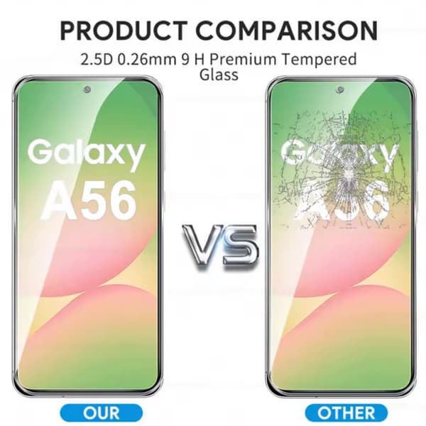 3-Pack Samsung Galaxy A56 Skärmskydd Härdat Glas Premium