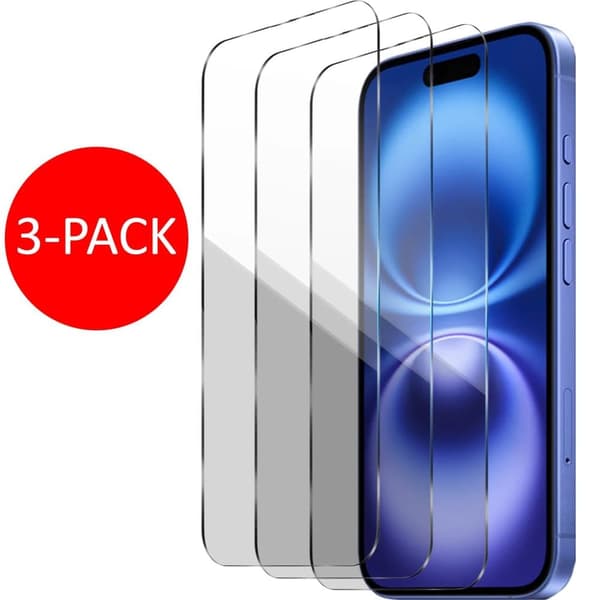 3-Pack iPhone 16 Skärmskydd Härdat Glas Premium