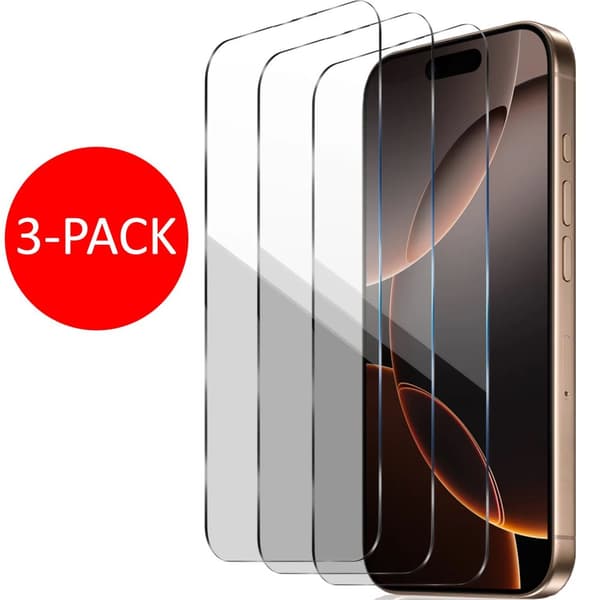 3-Pack iPhone 16 Pro Skärmskydd Härdat Glas Premium