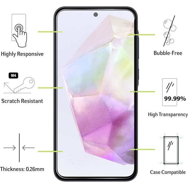 3-Pack Samsung Galaxy A35 Skärmskydd Härdat Glas Premium