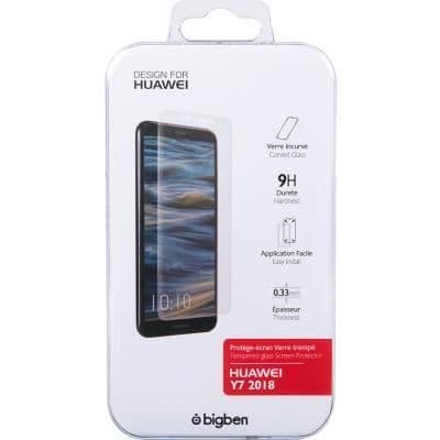 Skärmskydd - BigBen - Huawei Y7 2018 - 9H härdat glas - Anti-fingeravtryck - High-definition