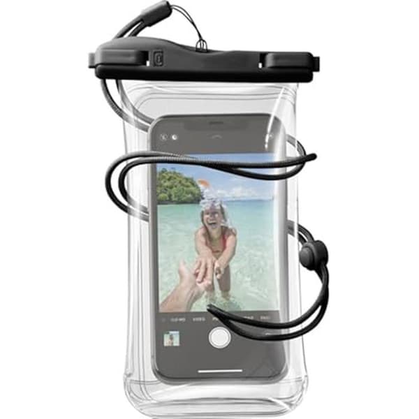 Vattentätt fodral för smartphone - CELLULARLINE - Voyager - IPX8 - Kompatibel med härdat glas - Svart