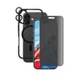 Miniatyrbild 1 av 4: Skyddspaket för Apple iPhone 16 Serie Flagship 3-i-1 Privacy Panzer Glass Svart transparent