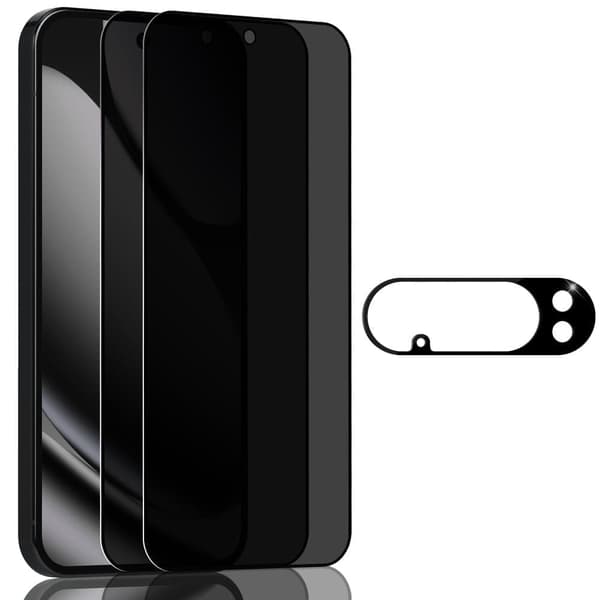 2-Pack Google Pixel 10 Pro Privacy Skärmskydd & 1-Pack linsskydd - Härdat Glas 9H - Super kvalitet 3D