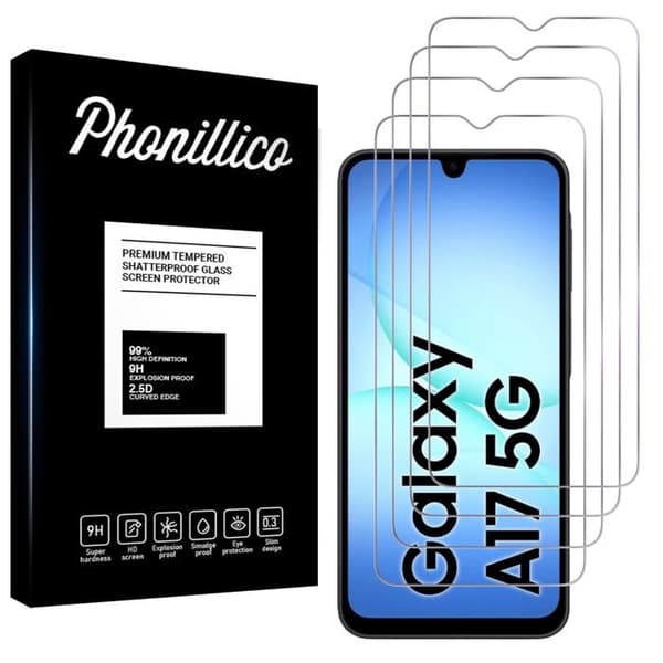 Härdat Glas för Samsung Galaxy A17 5G [Pack 4] Skärmskyddsfilm Phonillico®