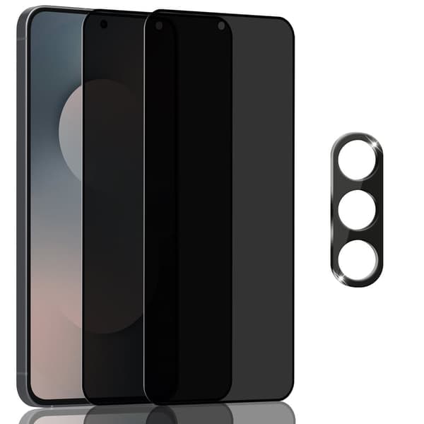 2-Pack Samsung S25 FE Privacy Skärmskydd & 1-Pack linsskydd - Härdat Glas 9H - Super kvalitet 3D