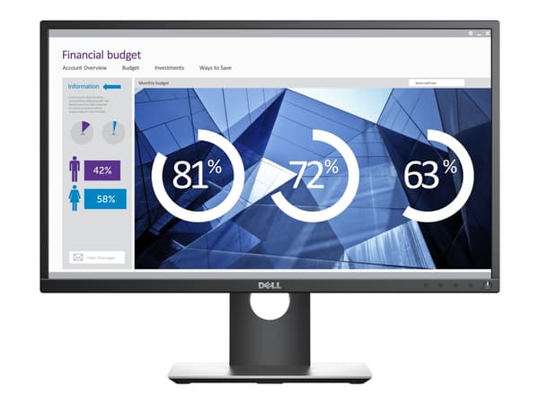 Dell P2417H - LED-skjerm - 24" (23.8" synlig) - 1920 x 1080 Full HD (1080p) @ 60 Hz - IPS - 250 cd/m² - 1000:1 - 6 ms - HDMI, VGA, DisplayPort - svar