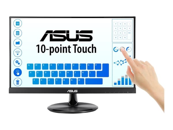 ASUS VT229H - LED-skärm - 21.5" - pekskärm - 1920 x 1080 Full HD (1080p) - IPS - 250 cd/m² - 1000:1 - 5 ms - HDMI, VGA - högtalare - svart