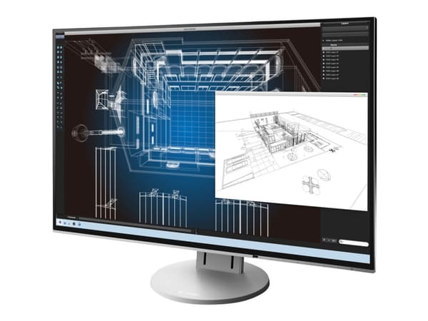 EIZO FlexScan EV2456-WT - LED-skärm - 24.1" - 1920 x 1200 - IPS - 350 cd/m² - 1000:1 - 5 ms - HDMI, DVI-D, VGA, DisplayPort - högtalare - vit Vit