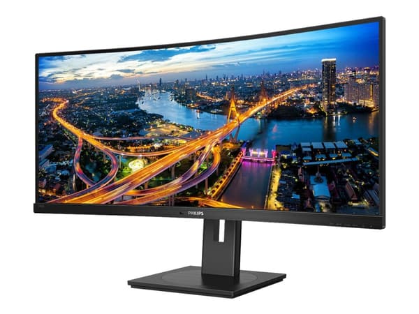 Philips B Line 346B1C - LED-skärm - böjd - 34" - 3440 x 1440 UWQHD @ 100 Hz - VA - 300 cd/m² - 3000:1 - 5 ms - HDMI, DisplayPort, USB-C - högtalare - Svart
