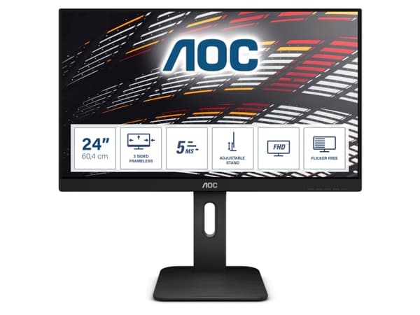AOC P1 24P1, 60,5 cm (23.8"), 1920 x 1080 piksler, Full HD, LED, 5 ms, Sort