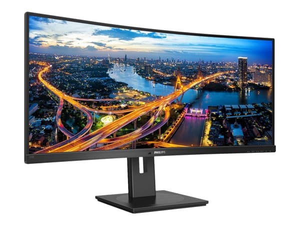 Philips 345B1C - LED-skjerm - kurvet - 34" - 3440 x 1440 WQHD @ 100 Hz - VA - 300 cd/m² - 3000:1 - 5 ms - 2xHDMI, DisplayPort - høyttalere - svart te