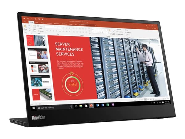 Lenovo ThinkVision M14 - LED-skjerm - 14" - portabel - 1920 x 1080 Full HD (1080p) @ 60 Hz - IPS - 300 cd/m² - 700:1 - 6 ms - 2xUSB-C - ravnsort - Ca