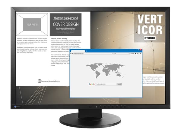 EIZO FlexScan EV2430-BK - LED-skjerm - 24.1" - 1920 x 1200 Full HD (1080p) @ 60 Hz - IPS - 300 cd/m² - 1000:1 - 14 ms - DVI-D, VGA, DisplayPort - høy