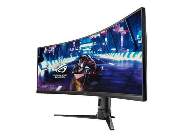 ASUS ROG Strix XG49VQ - LED-skärm - spel - böjd - 49" - 3840 x 1080 DFHD - VA - 450 cd/m² - 3000:1 - DisplayHDR 400 - 4 ms - 2xHDMI, DisplayPort - hö Svart