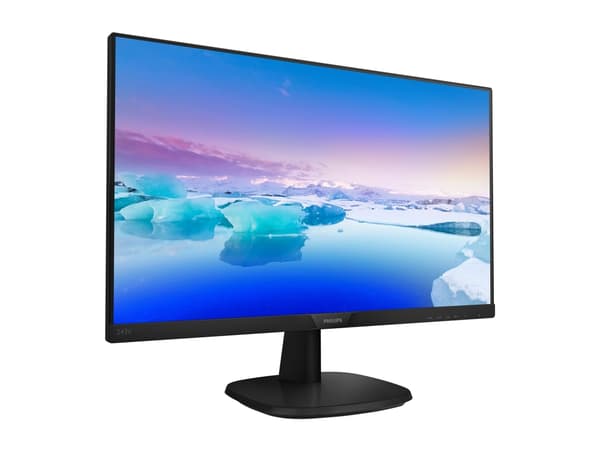 Philips V-line 243V7QDSB - LED-skjerm - 24" (23.8" synlig) - 1920 x 1080 Full HD (1080p) @ 60 Hz - IPS - 250 cd/m² - 1000:1 - 5 ms - HDMI, DVI-D, VGA