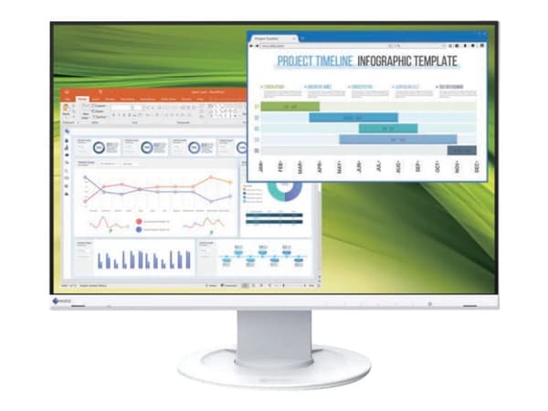 EIZO FlexScan EV2360-WT - LED-skärm - 22.5" - 1920 x 1200 - IPS - 1000:1 - 5 ms - DVI-D, VGA, DisplayPort - högtalare - vit Vit