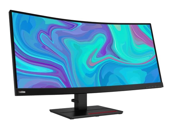 Lenovo ThinkVision T34w-20 - LED-skjerm - kurvet - 34" - 3440 x 1440 UWQHD - VA - 350 cd/m² - 3000:1 - 4 ms - HDMI, DisplayPort, USB-C - ravnsort - f