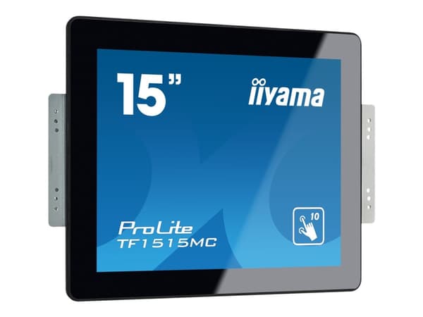 iiyama ProLite TF1515MC-B2 - LED-skärm - 15" - öppen ram - pekskärm - 1024 x 768 - TN - 350 cd/m² - 800:1 - 8 ms - HDMI, VGA, DisplayPort - svart
