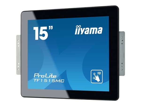 iiyama ProLite TF1515MC-B2 - LED-skärm - 15" - öppen ram - pekskärm - 1024 x 768 - TN - 350 cd/m² - 800:1 - 8 ms - HDMI, VGA, DisplayPort - svart Svart