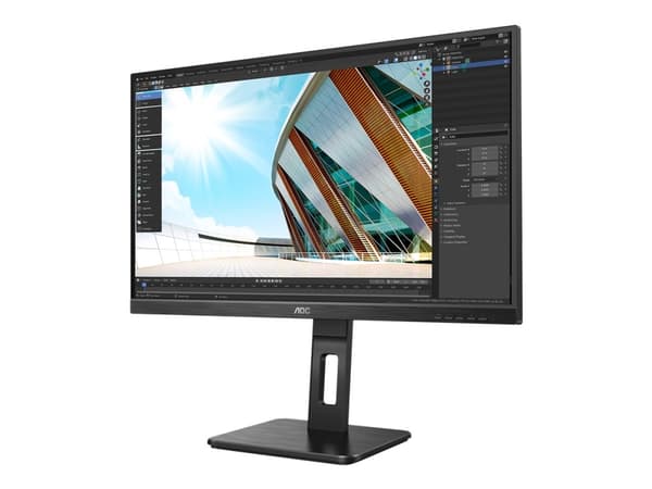 AOC 27P2Q - LED-näyttö - 27" - 1920 x 1080 Full HD (1080p) @ 75 Hz - IPS - 250 cd/m² - 1000:1 - 4 ms - HDMI, DVI, DisplayPort, VGA - kaiuttimet - mus musta