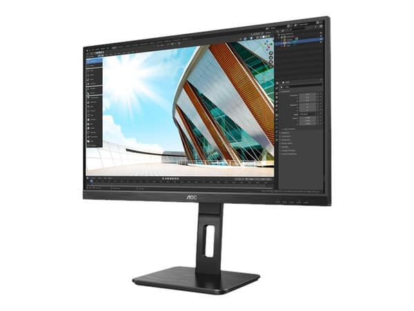AOC Q27P2Q - LED-skjerm - 27" - 2560 x 1440 QHD @ 75 Hz - IPS - 300 cd/m² - 1000:1 - 4 ms - HDMI, VGA, DisplayPort - høyttalere - svart Sort