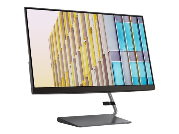 Lenovo Q24h-10 - LED-skärm - 23.8" - 2560 x 1440 QHD @ 75 Hz - IPS - 300 cd/m² - 1000:1 - 4 ms - HDMI, DisplayPort, USB-C - högtalare - varmt grå