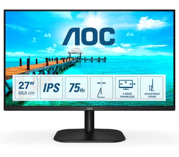 AOC B2 27B2DA, 68,6 cm (27"), 1920 x 1080 pixlar, Full HD, LED, 4 ms, Svart