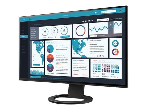 EIZO FlexScan EV2795-BK - Med FlexStand - LED-skjerm - 27" - 2560 x 1440 - IPS - 350 cd/m² - 1000:1 - 5 ms - HDMI, DisplayPort, USB-C - høyttalere - Sort