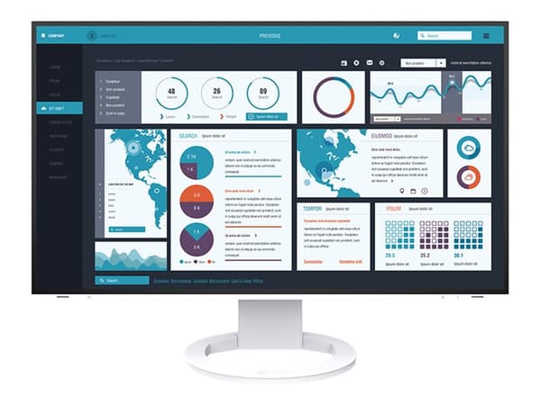 EIZO FlexScan EV2795-WT, 68,6 cm (27"), 2560 x 1440 pikseliä, Quad HD, LED, 5 ms, Valkoinen