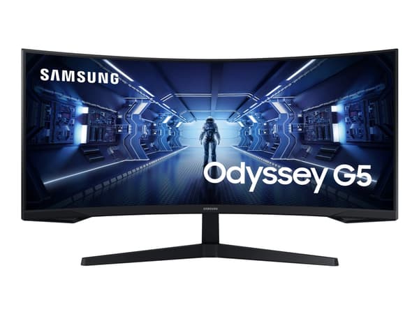 Samsung Odyssey G5 C34G55TWWU - G55T Series - LED-skjerm - kurvet - 34" - 3440 x 1440 UWQHD @ 165 Hz - VA - 250 cd/m² - 2500:1 - HDR10 - 1 ms - HDMI,