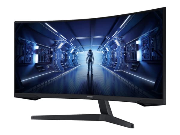 Samsung Odyssey G5 C34G55TWWU - G55T Series - LED-skjerm - kurvet - 34" - 3440 x 1440 UWQHD @ 165 Hz - VA - 250 cd/m² - 2500:1 - HDR10 - 1 ms - HDMI,