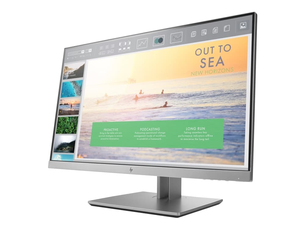 HP EliteDisplay E233 - LED-skjerm - 23" - 1920 x 1080 Full HD (1080p) @ 60 Hz - IPS - 250 cd/m² - 1000:1 - 5 ms - HDMI, VGA, DisplayPort - for HP t24