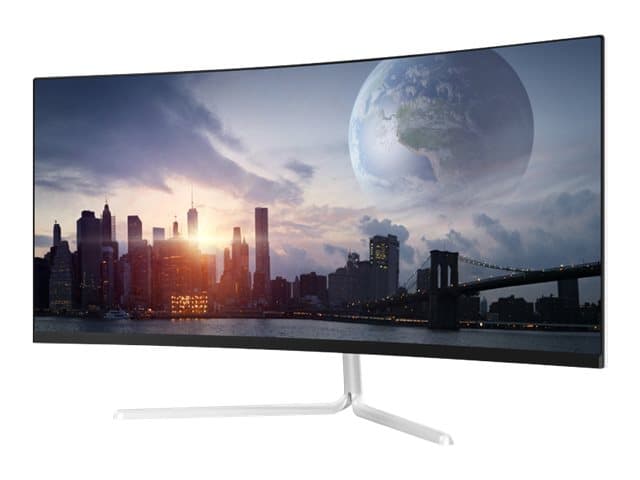 LC Power LC-M34-UWQHD-100-C-V2 - LED-skjerm - kurvet - 34" - 3440 x 1440 UWQHD @ 100 Hz - VA - 300 cd/m² - 3000:1 - 4 ms - 3xHDMI, DisplayPort - hvit