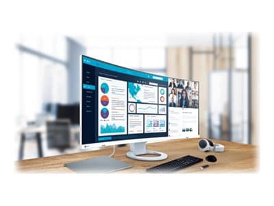 EIZO FlexScan EV3895-WT - Med FlexStand - LED-skärm - böjd - 37.5" - 3840 x 1600 UWQHD+ @ 61 Hz - IPS - 300 cd/m² - 1000:1 - 5 ms - 2xHDMI, DisplayPo