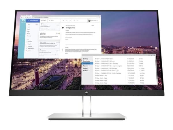 HP E23 G4 - E-Series - LED-skärm - 23" (23" synlig) - 1920 x 1080 Full HD (1080p) @ 60 Hz - IPS - 250 cd/m² - 1000:1 - 5 ms - HDMI, VGA, DisplayPort