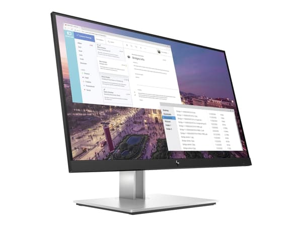 HP E23 G4 - E-Series - LED-skärm - 23" - 1920 x 1080 Full HD (1080p) @ 60 Hz - IPS - 250 cd/m² - 1000:1 - 5 ms - HDMI, VGA, DisplayPort - svart, silv