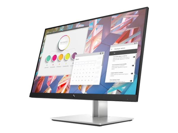 HP E24 G4 - E-Series - LED-skärm - 23.8" - 1920 x 1080 Full HD (1080p) @ 60 Hz - IPS - 250 cd/m² - 1000:1 - 5 ms - HDMI, VGA, DisplayPort - silver (s