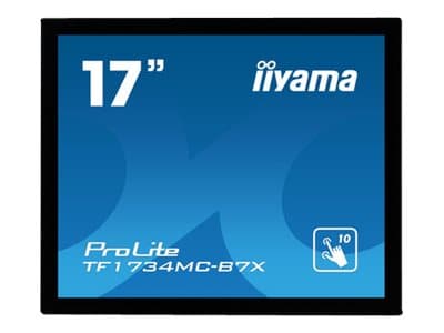 iiyama ProLite TF1734MC-B7X - LED-skärm - 17" - öppen ram - pekskärm - 1280 x 1024 - IPS - 350 cd/m² - 1000:1 - 5 ms - HDMI, VGA, DisplayPort - svart