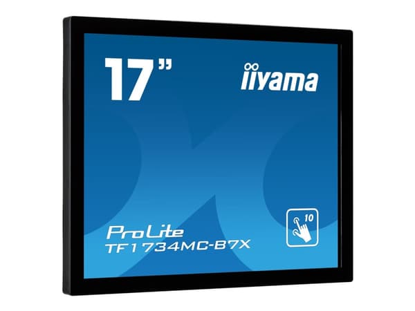 iiyama ProLite TF1734MC-B7X - LED-skärm - 17" - öppen ram - pekskärm - 1280 x 1024 - IPS - 350 cd/m² - 1000:1 - 5 ms - HDMI, VGA, DisplayPort - svart