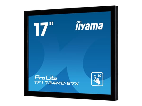 iiyama ProLite TF1734MC-B7X - LED-skärm - 17" - öppen ram - pekskärm - 1280 x 1024 - IPS - 350 cd/m² - 1000:1 - 5 ms - HDMI, VGA, DisplayPort - svart