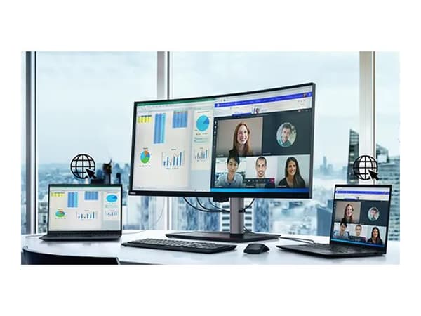 Lenovo ThinkVision P40w-20 - LED-skärm - böjd - 40" (39.7" visbar) - 5120 x 2160 WUHD @ 75 Hz - IPS - 300 cd/m² - 1000:1 - 4 ms - 2xThunderbolt 4, Di