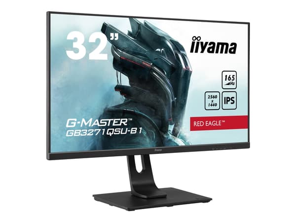 iiyama G-MASTER Red Eagle GB3271QSU-B1 - LED-skärm - 32" (31.5" visbar) - 2560 x 1440 WQHD @ 165 Hz - IPS - 400 cd/m² - 1200:1 - 1 ms - 2xHDMI, 2xDis