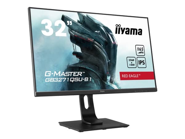 iiyama G-MASTER Red Eagle GB3271QSU-B1 - LED-skärm - 32" (31.5" visbar) - 2560 x 1440 WQHD @ 165 Hz - IPS - 400 cd/m² - 1200:1 - 1 ms - 2xHDMI, 2xDis