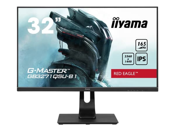 iiyama G-MASTER Red Eagle GB3271QSU-B1 - LED-skärm - 32" (31.5" visbar) - 2560 x 1440 WQHD @ 165 Hz - IPS - 400 cd/m² - 1200:1 - 1 ms - 2xHDMI, 2xDis