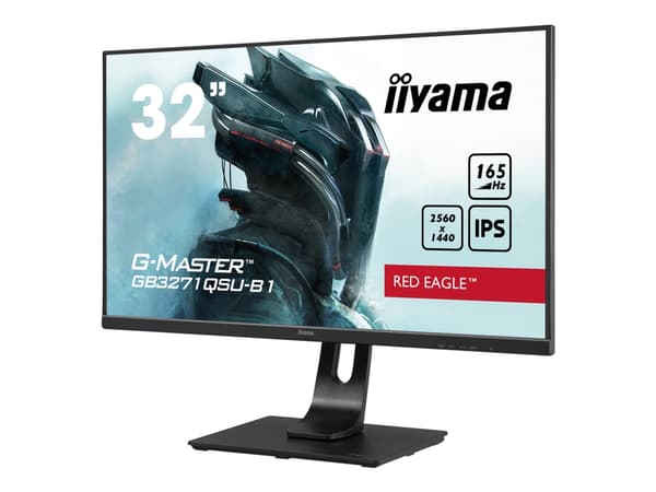 iiyama G-MASTER Red Eagle GB3271QSU-B1 - LED-skärm - 32" (31.5" visbar) - 2560 x 1440 WQHD @ 165 Hz - IPS - 400 cd/m² - 1200:1 - 1 ms - 2xHDMI, 2xDis Svart