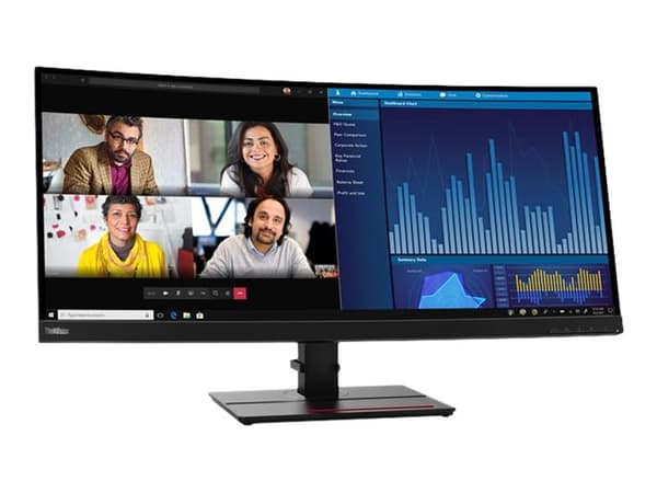 Lenovo ThinkVision P34w-20 - LED-skärm - böjd - 34.14" - 3440 x 1440 UWQHD - IPS - 300 cd/m² - 1000:1 - 4 ms - 2xHDMI, DisplayPort, USB-C - korpsvart